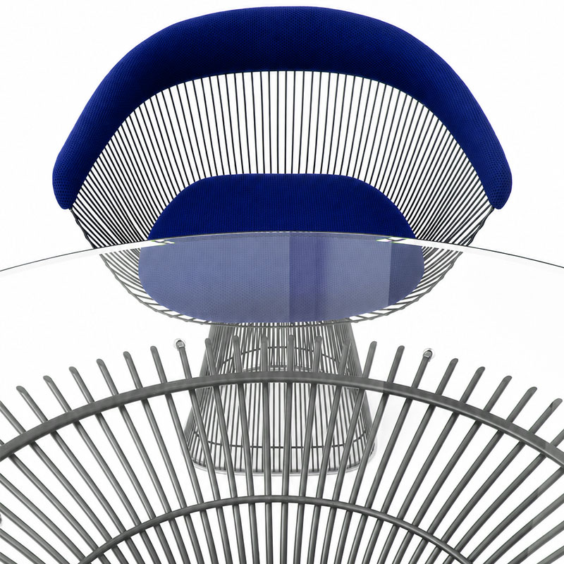 Angers Nice Paris Bordeaux Rennes Nantes Tours Niort Icônes Table Repas Knoll Platner Nickel Chrome Quickship Ø135 Warren 5