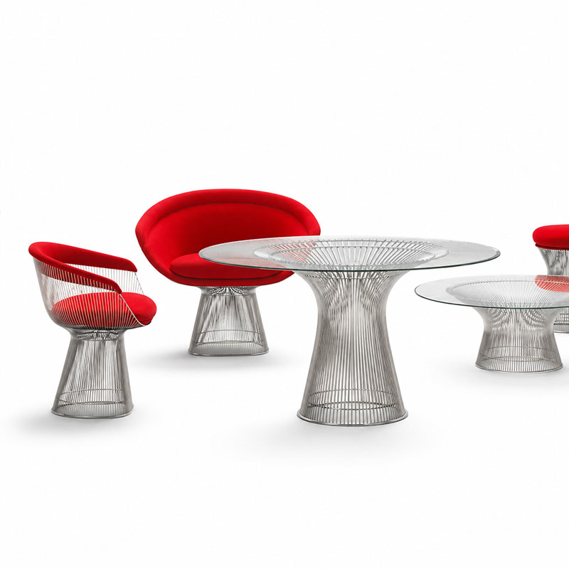 Angers Nice Paris Bordeaux Rennes Nantes Tours Niort Icônes Table Repas Knoll Platner Nickel Chrome Quickship Ø135 Warren 6