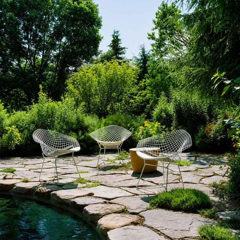 Angers Paris Pornichet Biarritz Sarzeau Touquet Menton Nice Icônes Fauteuil Lyon Diamant Knoll  Quickship Harry Bertoia Outdoor 6