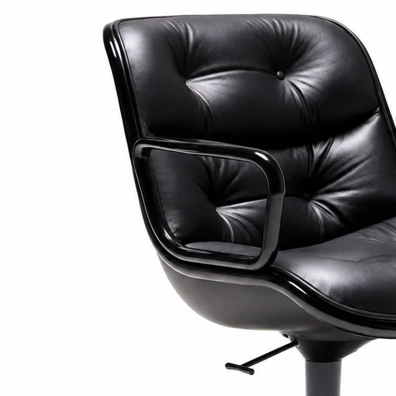 Knoll Fauteuil Direction Bureau Pollock Noir Cuir Volo Chrome Charles Executive Icônes Angers Nantes Tours Paris Bordeaux Rennes Lyon Nice 6