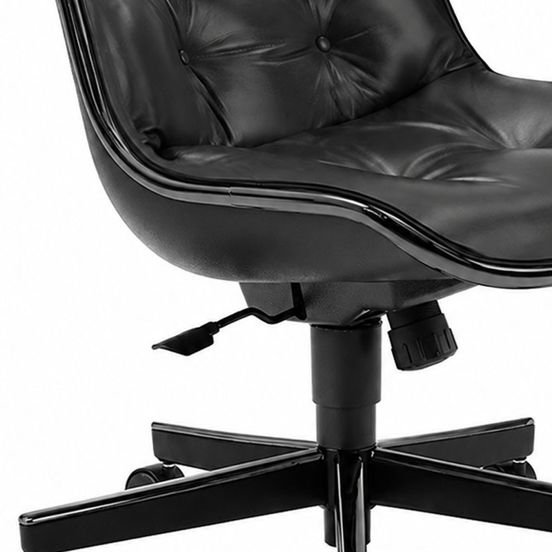 Knoll Fauteuil Direction Bureau Pollock Noir Cuir Volo Chrome Charles Executive Icônes Angers Nantes Tours Paris Bordeaux Rennes Lyon Nice 8