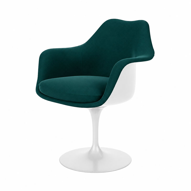 Knoll Fauteuil Tulip Blanc Coque Rembouré Vert Pivotant Eero Saarinen Icônes Angers Nantes Tours Paris Bordeaux Rennes 2