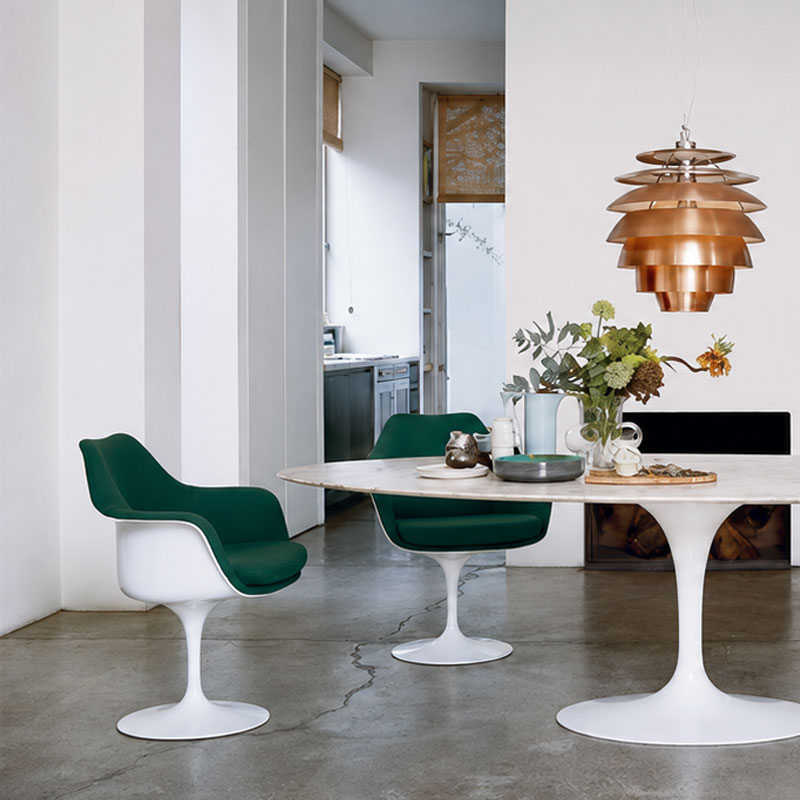 Knoll Fauteuil Tulip Blanc Coque Rembouré Vert Pivotant Eero Saarinen Icônes Angers Nantes Tours Paris Bordeaux Rennes 4