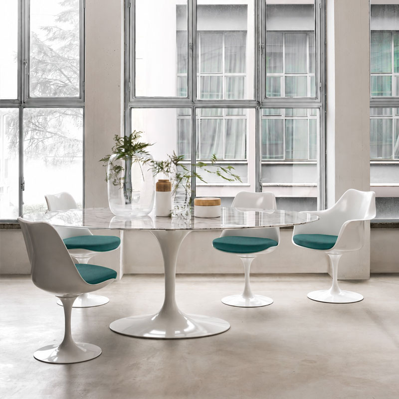 Knoll Fauteuil Tulip Blanc Coque Rembouré Vert Pivotant Eero Saarinen Icônes Angers Nantes Tours Paris Bordeaux Rennes 5