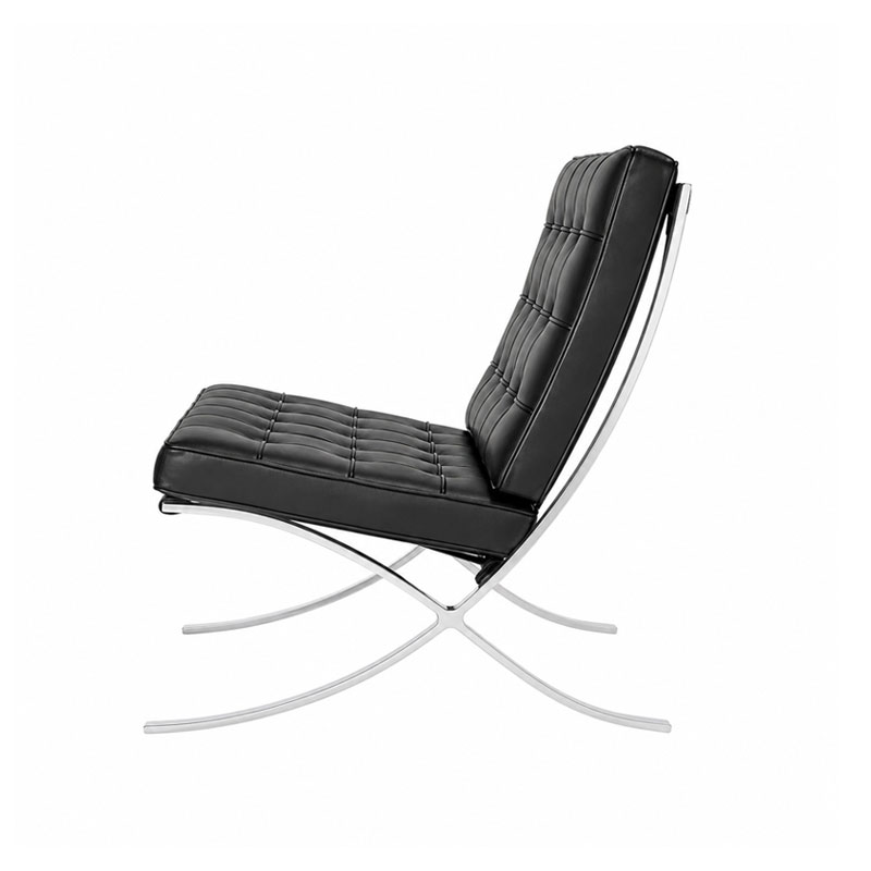 knoll Angers fauteuil barcelona cuir venezia noir chrome quickship icônes