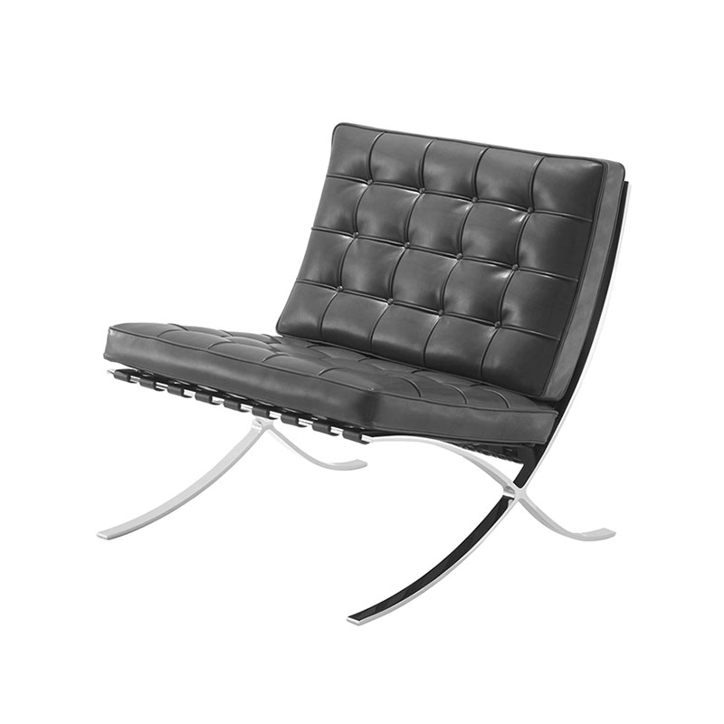 knoll Nice fauteuil barcelona cuir venezia noir chrome quickship icônes