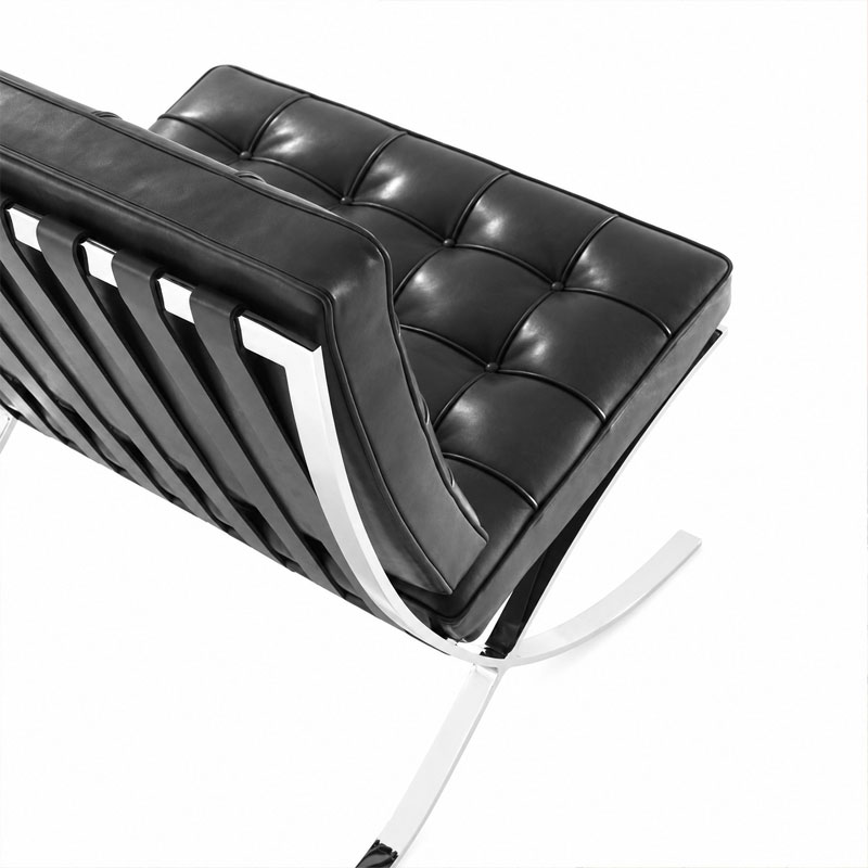 knoll Paris fauteuil barcelona cuir venezia noir chrome quickship icônes