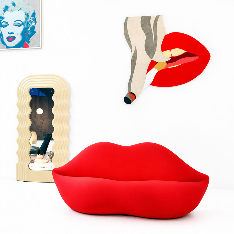 Gufram Bocca Canapé Rouge Bouche Dali STUDIO 65 Design Icônes Paris Lyon Nantes Rennes Tours Lille Bordeaux Nice 2