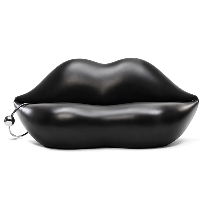 Gufram Bocca Canapé Noir Bouche Dali Percing STUDIO 65 Design Icônes Paris Lyon Nantes Rennes Tours Lille Bordeaux Nice Marseille 3