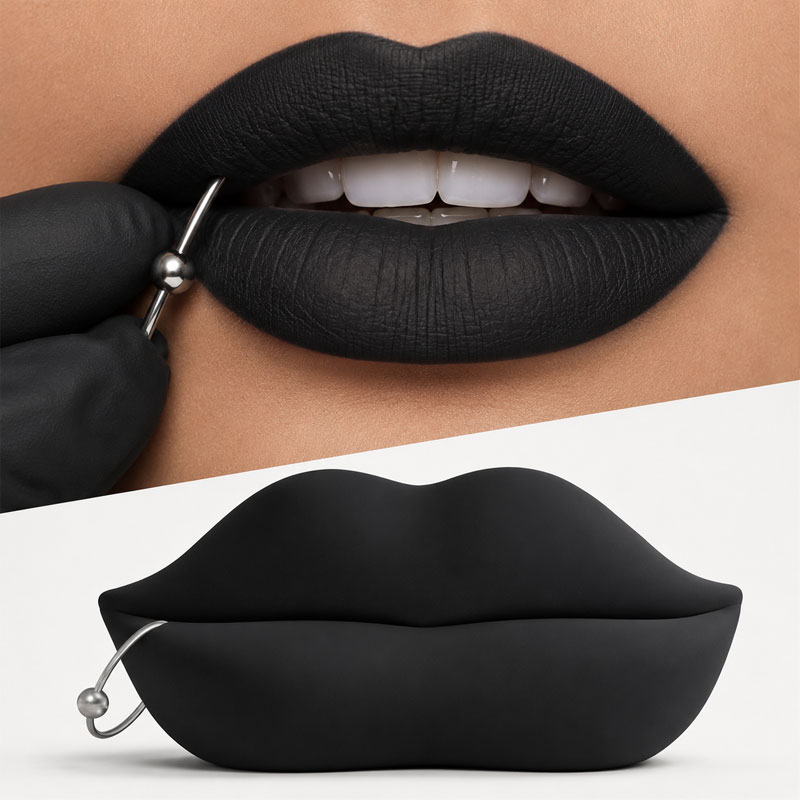 Gufram Bocca Canapé Noir Bouche Dali Percing STUDIO 65 Design Icônes Paris Lyon Nantes Rennes Tours Lille Bordeaux Nice Marseille 4