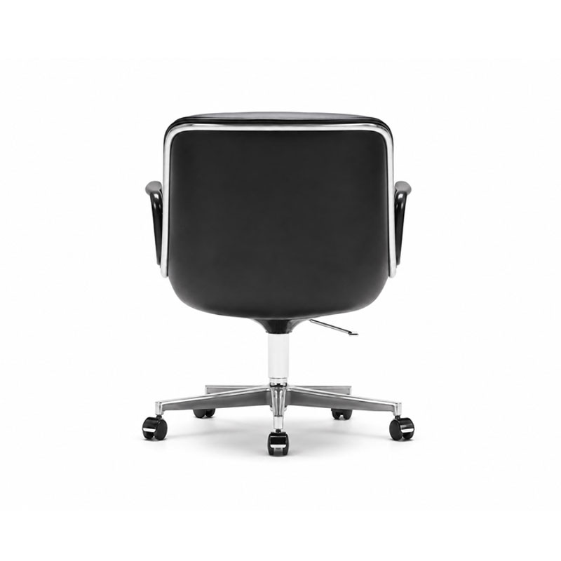 Knoll Fauteuil Direction Bureau Pollock Noir Cuir Volo Chrome Charles Executive Icônes Lille Neuilly Paris Marseille Strasbourg Versaille 2