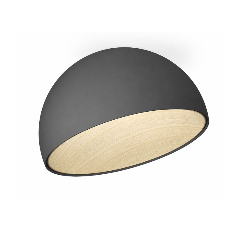 Vibia Plafonnier Duo Luminaire Bois chêne dôme coupole Ø70 Anthracite Noir Ramos & Bassols Icônes Angers Nantes Paris Bordeaux Nice Tours Mans Rennes 2