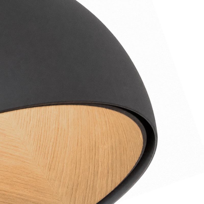 Vibia Plafonnier Duo Luminaire Bois chêne dôme coupole Ø70 Anthracite Noir Ramos & Bassols Icônes Angers Nantes Paris Bordeaux Nice Tours Mans Rennes 3