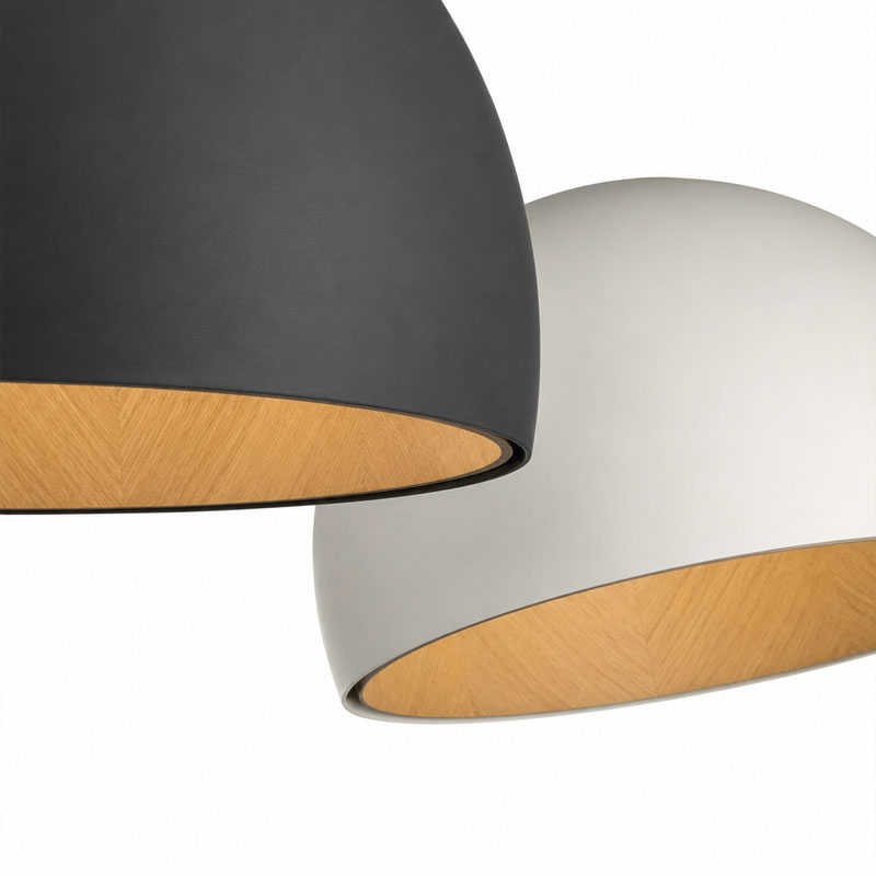 Vibia Plafonnier Duo Luminaire Bois chêne dôme coupole Ø70 Anthracite Noir Ramos & Bassols Icônes Angers Nantes Paris Bordeaux Nice Tours Mans Rennes 7