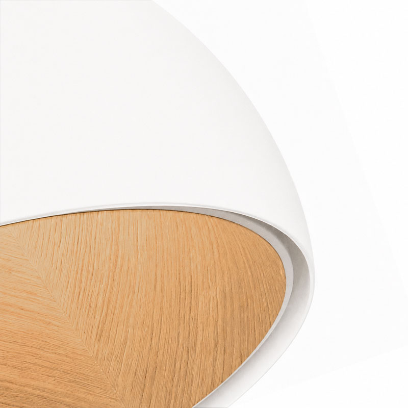 Vibia Plafonnier Duo Luminaire Bois chêne dôme coupole Ø70 Blanc Ramos & Bassols Icônes Angers Nantes Paris Bordeaux Nice Tours Mans Rennes 0