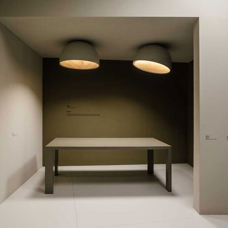 Vibia Plafonnier Duo Luminaire Bois chêne dôme coupole Ø70 Blanc Ramos & Bassols Icônes Angers Nantes Paris Bordeaux Nice Tours Mans Rennes 1