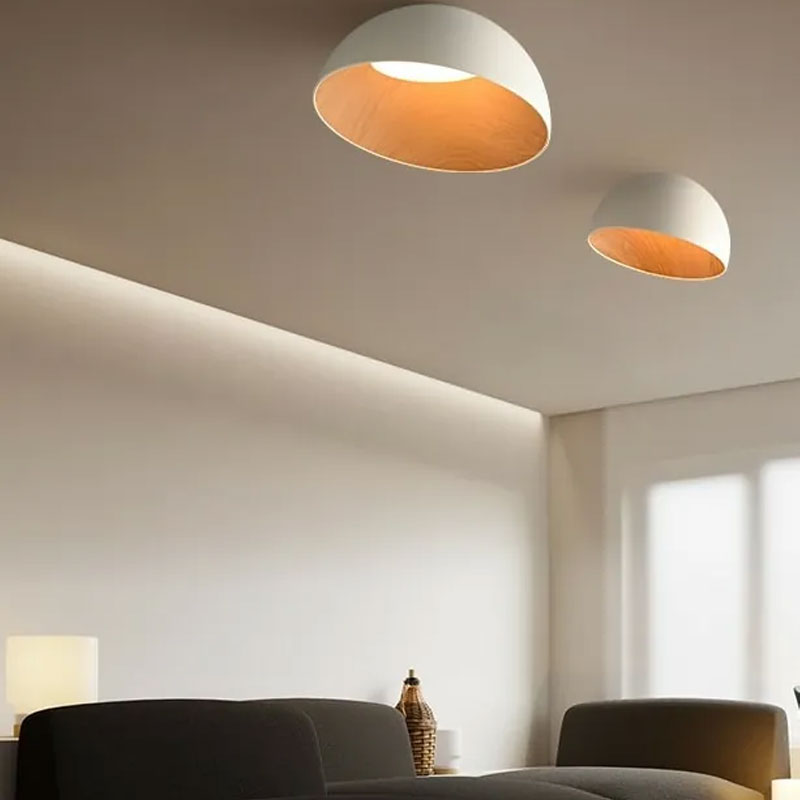Vibia Plafonnier Duo Luminaire Bois chêne dôme coupole Ø70 Blanc Ramos & Bassols Icônes Angers Nantes Paris Bordeaux Nice Tours Mans Rennes 2