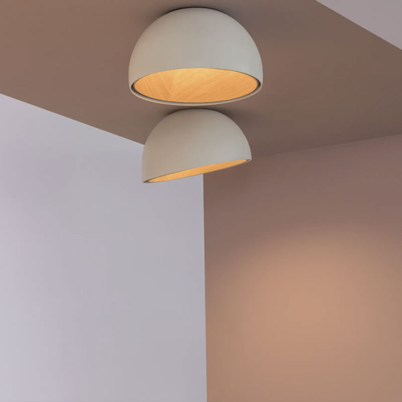 Vibia Plafonnier Duo Luminaire Bois chêne dôme coupole Ø70 Blanc Ramos & Bassols Icônes Angers Nantes Paris Bordeaux Nice Tours Mans Rennes 3
