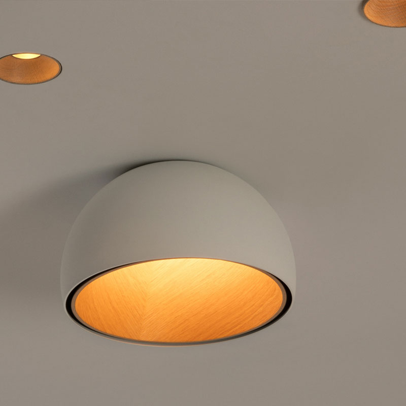 Vibia Plafonnier Duo Luminaire Bois chêne dôme coupole Ø70 Blanc Ramos & Bassols Icônes Angers Nantes Paris Bordeaux Nice Tours Mans Rennes 7