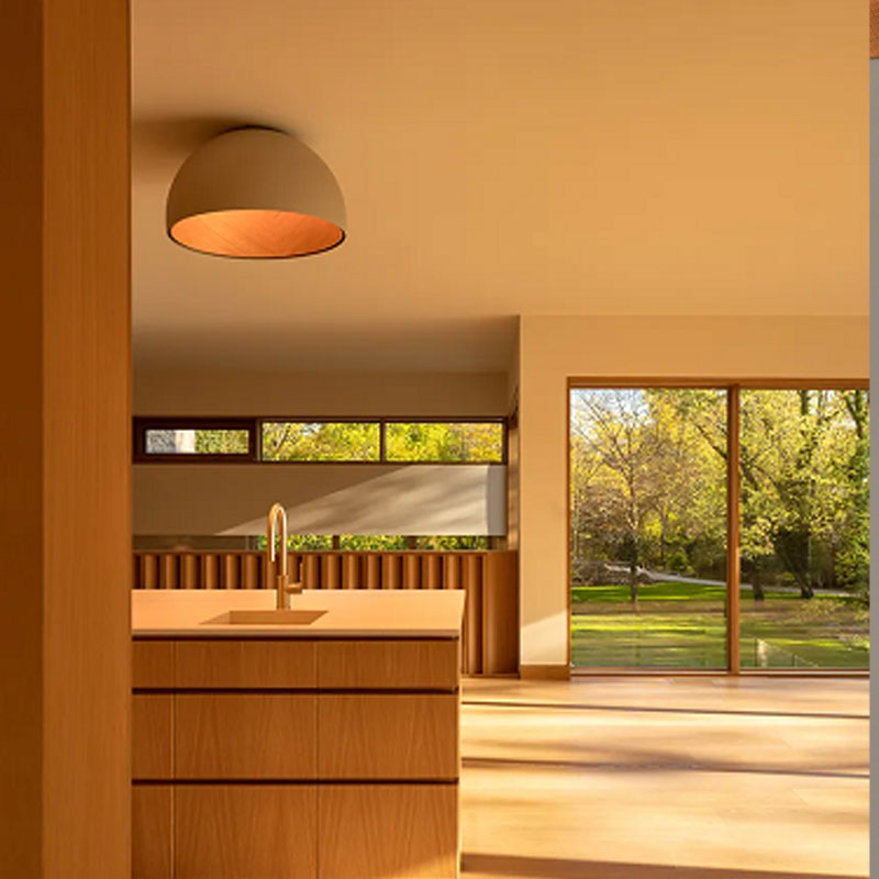 Vibia Plafonnier Duo Luminaire Bois chêne dôme coupole Ø70 Blanc Ramos & Bassols Icônes Angers Nantes Paris Bordeaux Nice Tours Mans Rennes 8