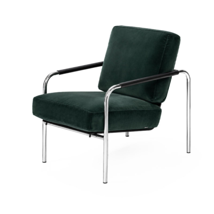 Zanotta 852 Fauteuil Suzanna Velour Vert Cuir Noir Chrome Gabriele Mucchi Icônes Angers Nantes Paris Bordeaux Tours Mans Rennes 