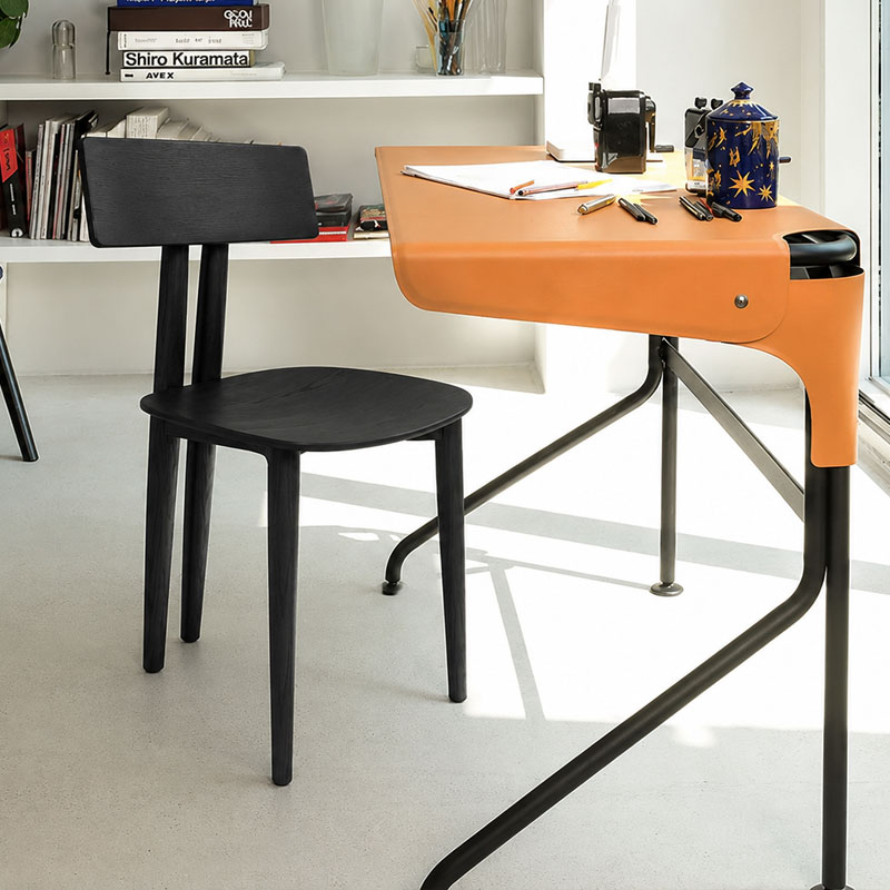 Zanotta Chaise Binata Bois Noir Cuir dimensions Brogliato Traverso Icônes Angers Nantes Paris Bordeaux Tours Mans Rennes Lyon Marseille 6