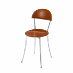 Zanotta Chaise Tonietta tabac aluminium Bistro Pele cuir Enzo Mari Icônes Angers Nantes Paris Bordeaux Nice Tours Mans Rennes