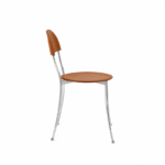 Zanotta Chaise Tonietta tabac aluminium Bistro Pele cuir Enzo Mari Icônes Angers Nantes Paris Bordeaux Nice Tours Mans Rennes 1