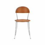 Zanotta Chaise Tonietta tabac aluminium Bistro Pele cuir Enzo Mari Icônes Angers Nantes Paris Bordeaux Nice Tours Mans Rennes 2