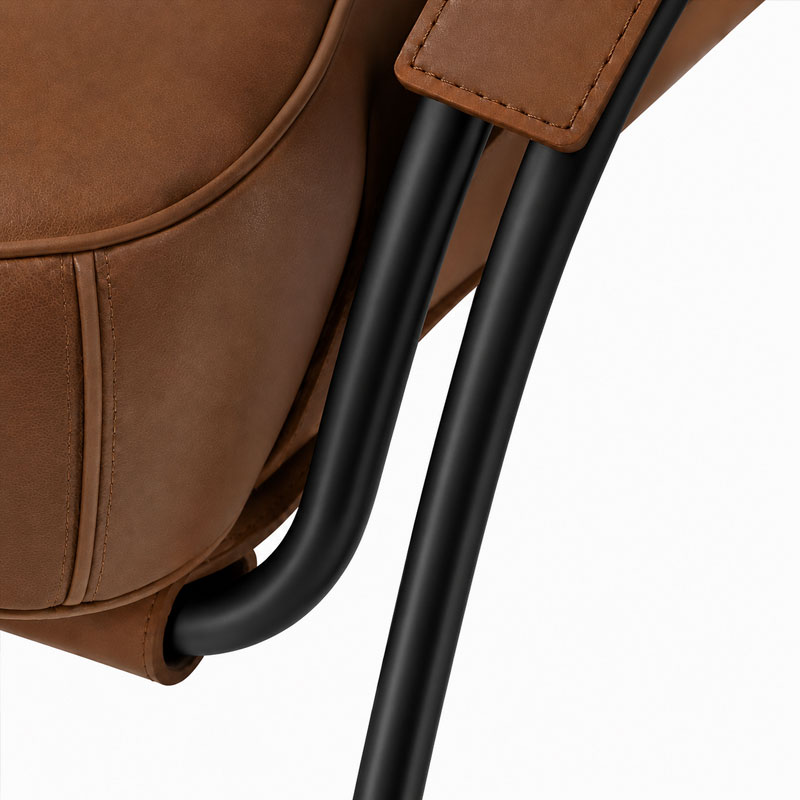 Zanotta Fauteuil Maggiolina cuir Pelle Extra Tabac Marron Chrome Marco Zanuso Icônes Angers Nantes Paris Bordeaux Nice Tours Mans Rennes 0