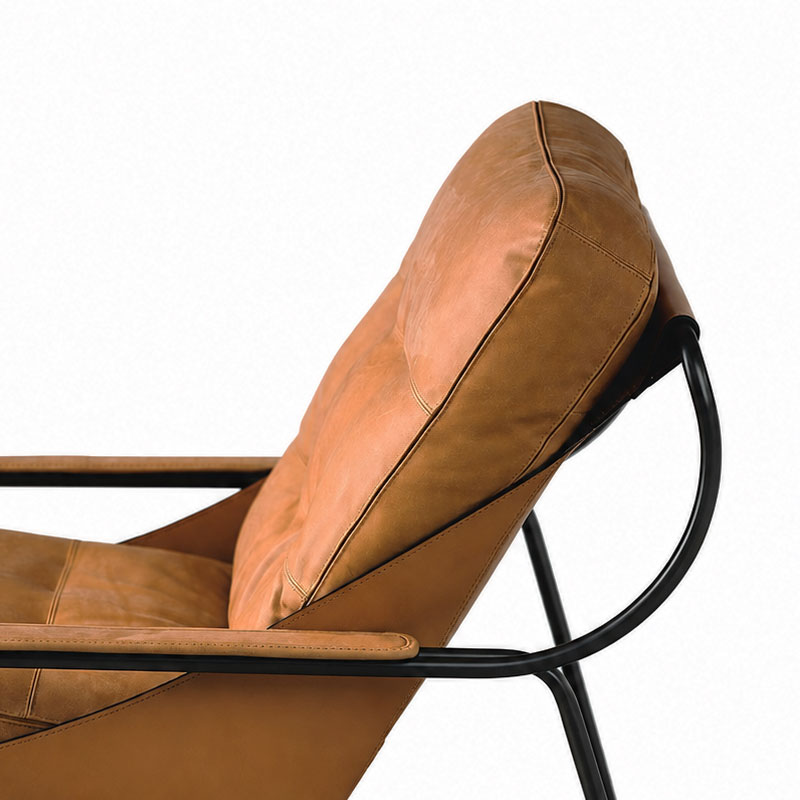 Zanotta Fauteuil Maggiolina cuir Pelle Extra Tabac Marron Chrome Marco Zanuso Icônes Angers Nantes Paris Bordeaux Nice Tours Mans Rennes 02
