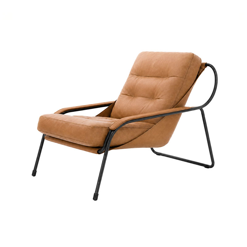 Zanotta Fauteuil Maggiolina cuir Pelle Extra Tabac Marron Chrome Marco Zanuso Icônes Angers Nantes Paris Bordeaux Nice Tours Mans Rennes 10