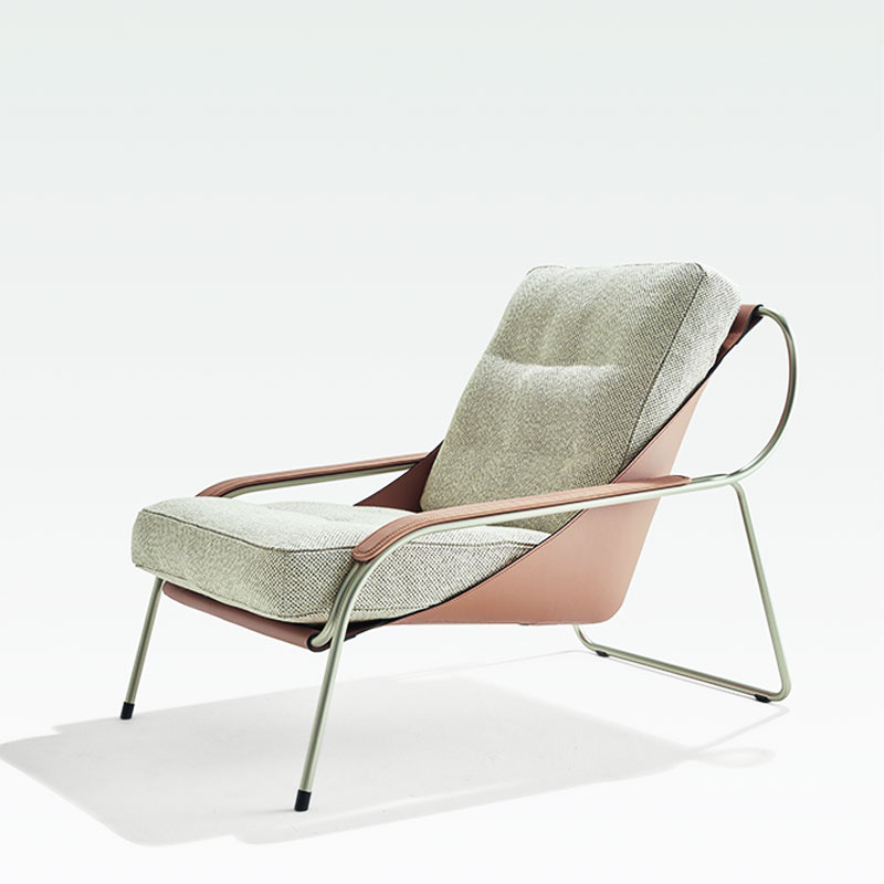 Zanotta Fauteuil Maggiolina cuir Tissu Tabac Marron Chrome Marco Zanuso Icônes Angers Nantes Paris Bordeaux Nice Tours Mans Rennes 3