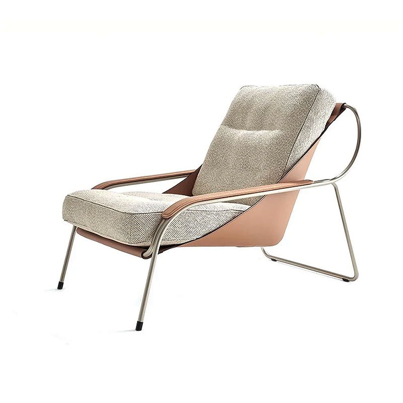 Zanotta Fauteuil Maggiolina cuir Tissu Tabac Marron Chrome Marco Zanuso Icônes Angers Nantes Paris Bordeaux Nice Tours Mans Rennes 4