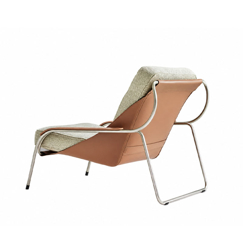 Zanotta Fauteuil Maggiolina cuir Tissu Tabac Marron Chrome Marco Zanuso Icônes Angers Nantes Paris Bordeaux Nice Tours Mans Rennes 6