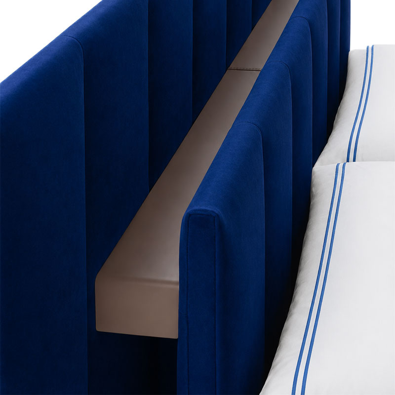 Zanotta Lit Grandala Tissu Cuir rangement Chevet 160x200 Gabriele Rosa Icônes Angers Nantes Paris Bordeaux Tours Mans Rennes Lyon Orleans 3