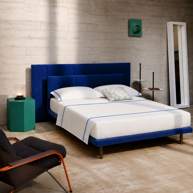 Zanotta Lit Grandala Tissu Cuir rangement Chevet 160x200 Gabriele Rosa Icônes Angers Nantes Paris Bordeaux Tours Mans Rennes Lyon Orleans 6