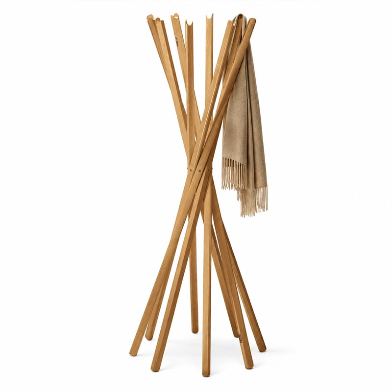 Zanotta Sciangai Porte manteau Bois Chene Accesoire Icônes Angers Nantes Paris Bordeaux Nice Tours Lyon Rennes 1