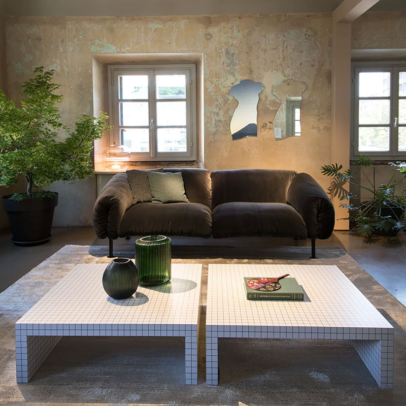 Zanotta Table Basse Quaderna Blanc Noir quadrillage 90x90 Superstudio Icônes Angers Nantes Paris Bordeaux Nice Tours Mans Rennes
