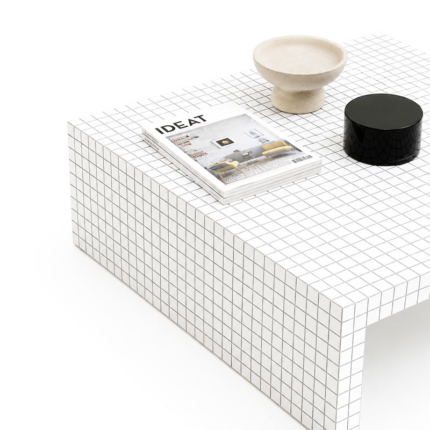 Zanotta Table Basse Quaderna Blanc Noir quadrillage 90x90 Superstudio Icônes Angers Nantes Paris Bordeaux Nice Tours Mans Rennes 3