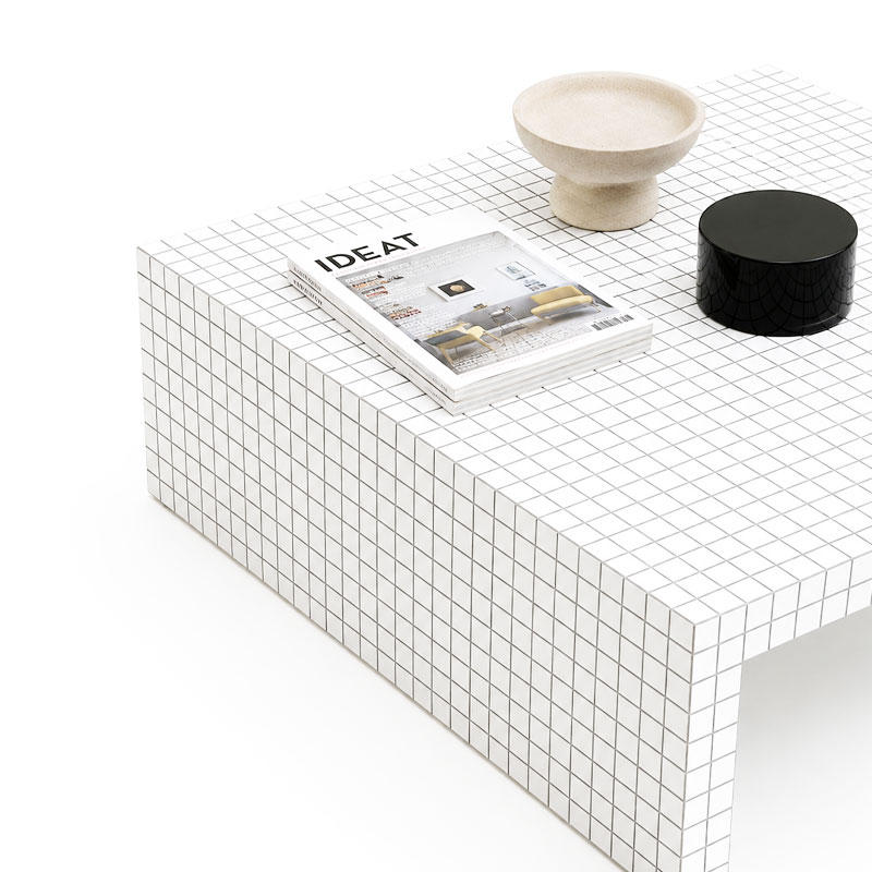 Zanotta Table Basse Quaderna Blanc Noir quadrillage 90x90 Superstudio Icônes Angers Nantes Paris Bordeaux Nice Tours Mans Rennes 3