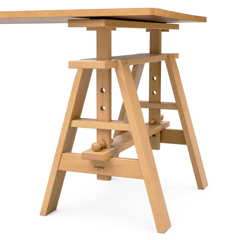Zanotta Table Leonardo Atelier Artiste Bois Treteaux Peintre Achille Castiglioni Icônes Angers Nantes Paris Bordeaux Tours Mans Rennes Lyon 6