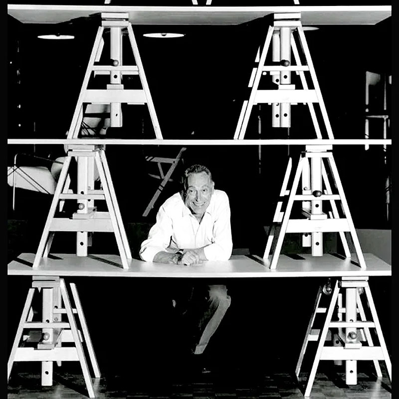 Zanotta Table Leonardo Atelier Artiste Bois Treteaux Peintre Achille Castiglioni Icônes Angers Nantes Paris Bordeaux Tours Mans Rennes Lyon 9