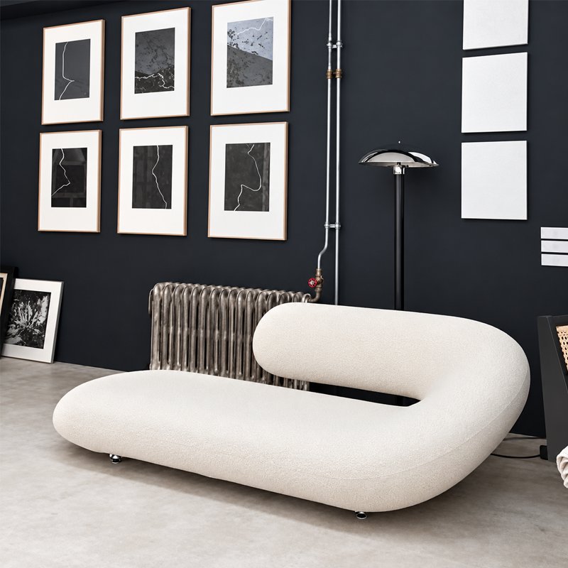 Artifort Canapé Chaise Longue Cleopatra Tissu Blanc Divina Geoffrey Harcourt  Icônes Angers Nantes Paris Bordeaux Rennes Lille Marseille Tours 2