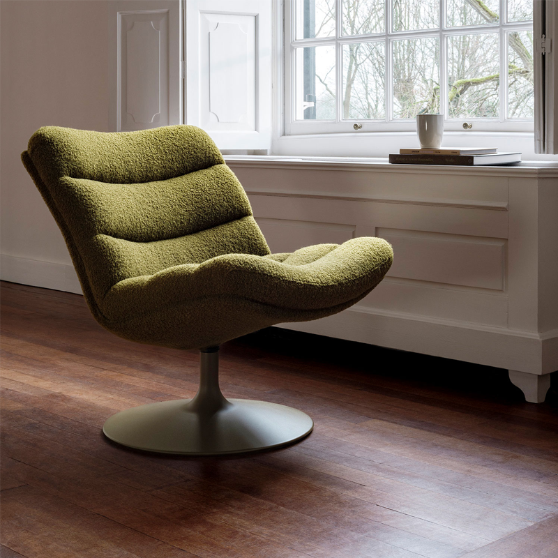 Artifort Fauteuil F506 Vert Olive Kaki Pivotant Geoffrey Harcourt  Icônes Angers Nantes Paris Bordeaux Rennes Mans Tours Cholet Ancenis 3