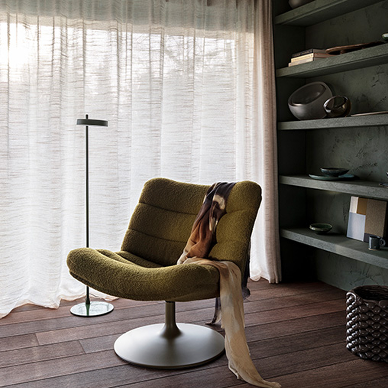 Artifort Fauteuil F506 Vert Olive Kaki Pivotant Geoffrey Harcourt  Icônes Angers Nantes Paris Bordeaux Rennes Mans Tours Cholet Ancenis 4