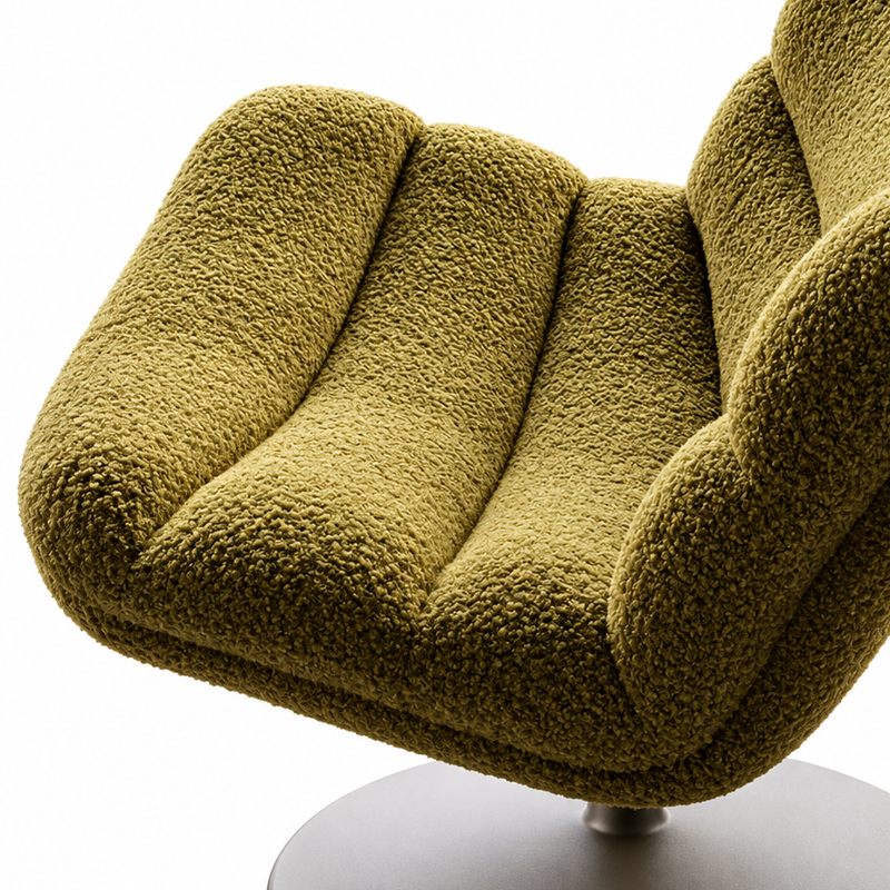 Artifort Fauteuil F506 Vert Olive Kaki Pivotant Geoffrey Harcourt  Icônes Angers Nantes Paris Bordeaux Rennes Mans Tours Cholet Ancenis 7