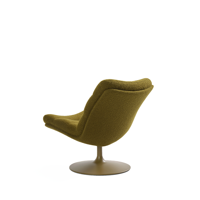 Artifort Fauteuil F506 Vert Olive Kaki Pivotant Geoffrey Harcourt  Icônes Angers Nantes Paris Bordeaux Rennes Mans Tours Cholet Ancenis 8