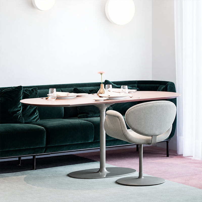 Artifort Little Tulip F163  Fauteuil Pivotant Gris Blanc Pierre Paulin Icônes Angers Nantes Paris Bordeaux Rennes Tours Mans Poitiers 5