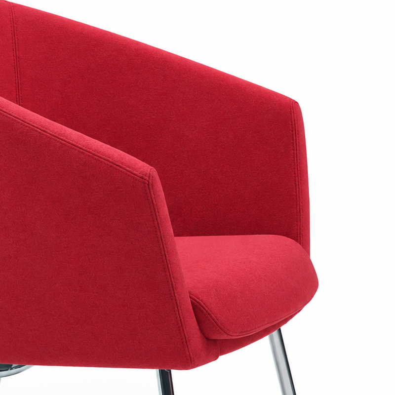 Artifort Megan Fauteuil Rose Chrome Tissu divina Pierre Paulin Icônes Angers Nantes Paris Bordeaux Rennes Lille Lyon Marseille Tours Mans 0